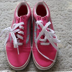 Girls Size 3 Pink Glitter Vans